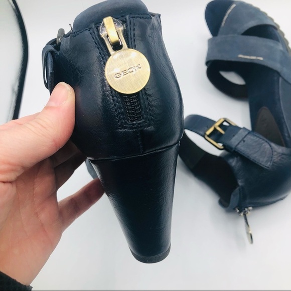 GEOX women’s blue suede wedge sandals size euro 37 US 7‎ - Picture 9 of 12